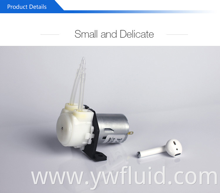 YWfluid 12V/24V Large Flow Self-priming Mini Peristaltic Pump with DC motor Used for laboratory equipments